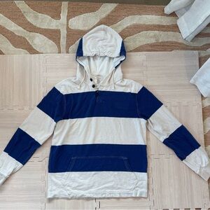 J. Crew Henley Hoodie - Vintage Rugby (size L)